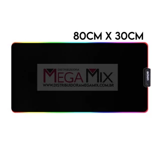 Mouse Pad Gamer com Led 80x30cm (Preto) MP-LED3080 - Exbom