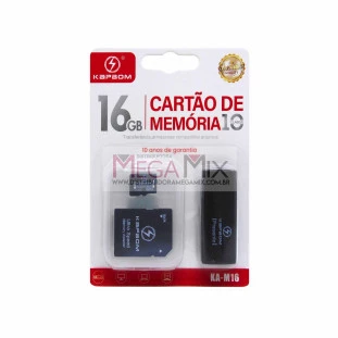 Cartão de Memória 16GB + Leitor USB e Adapt. MMC KA-M16 - Kapbom