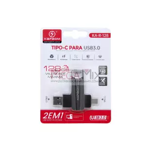 Pendrive 128GB 2 em 1 (USB 3.0 + Tipo C)  KA-R-128 - Kapbom