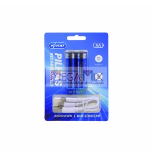 Pilha AA Recarregável USB-C c/2 2200mAh KP-2700AA - Knup