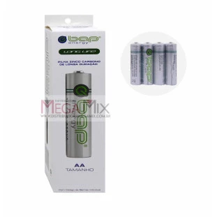 Pilha Zinco AA Tubo c/ 60 unid. BAP-R6 - Bap Energy