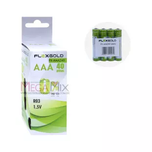 Pilha Zinco AAA Tubo c/40 unid. FX-AAAZ40 - Flex