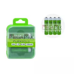 Pilha AAA Recarregável c/4 1100mAh FX-RAAA4 - Flex