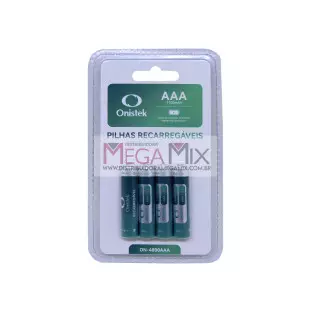 Pilha AAA Recarregável c/4 1100mAh ON-4800AAA - Onistek