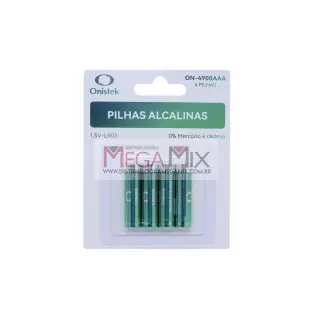 Pilha Alcalina AAA c/4 ON-4900AAA - Onistek
