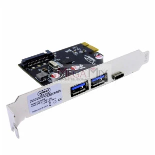 Placa Controladora PCI-e 2x USB 3.0 + Tipo C KP-PL909 - Knup
