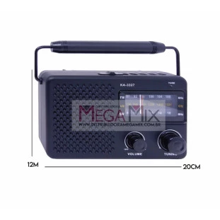  Rádio Recarregável Bluetooth FM/AM/SW/USB/TF KA-3327 - Kapbom