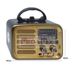 Rádio Portátil Recarregável Bluetooth AM/FM/SW/USB KA-5585 - Kapbom