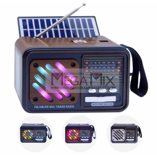 Rádio Portátil com Placa Solar FM/AM/SW/USB/TF KA-8109 - Kapbom 