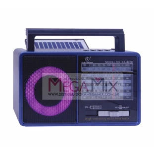 Rádio Portátil Bluetooth com Placa Solar FM/USB/TF/TWS/SW KA-8700 - Kapbom 