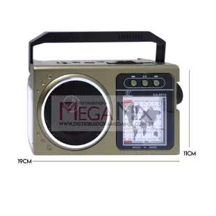 Rádio Portátil Recarregável Bluetooth com Placa Solar AM/FM/SW/USB KA-8818 H - Kapbom