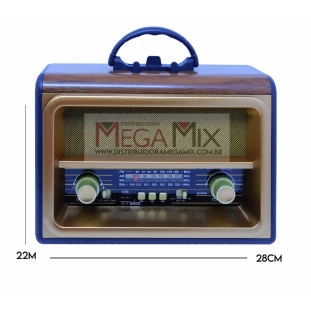  Rádio Recarregável Bluetooth FM/AM/SW/USB/AUX/TF KA-3192 - Kapbom