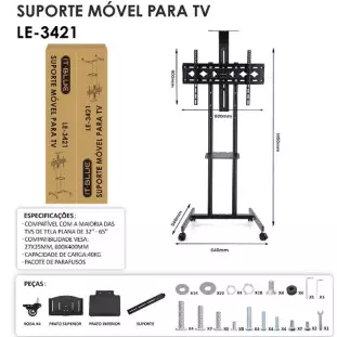 Suporte Móvel Pedestal para TV 32'' - 65'' LE-3421 - It-Blue