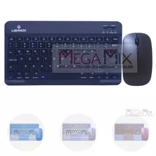 Kit Mini Teclado e Mouse Bluetooth LEY-176B - Lehmox