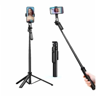 Bastão de Selfie com Tripé Retrátil Recarregável KA-ZP116 - Kapbom