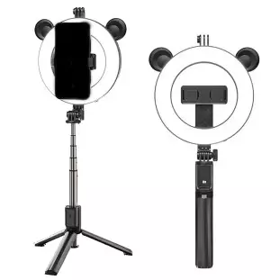 Iluminador Ring Light RGB 6'' com Tripé (Bastão) OR-1686 - Oberon