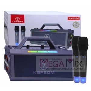 Caixa de Som Bluetooth com 2 Microfones 120W KA-8080 - Kapbom