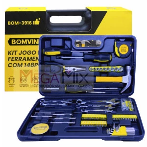 Kit de Ferramentas com 148 Peças BOM-3916 - Bomvink