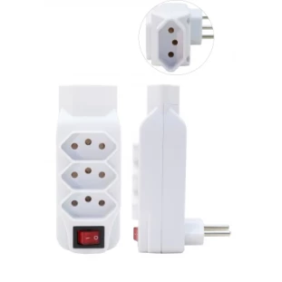 Adaptador de 3 Tomadas Tripolar SL6013 - Kapbom 