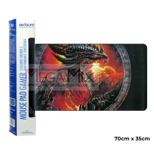 Mouse Pad Gamer 70x35cm (Dragão de Fogo) MP-7035C-01 - Exbom 