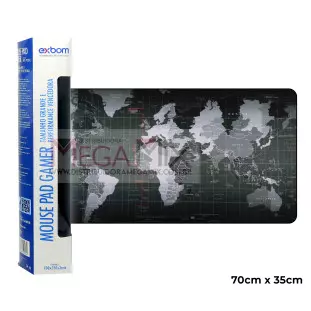 Mouse Pad Gamer 70x35cm (Mapa do Mundo) 7035C-28 - Exbom 