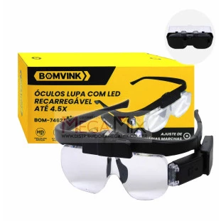 Óculos Lupa com LED Recarregável BOM-7462 - Bomvink