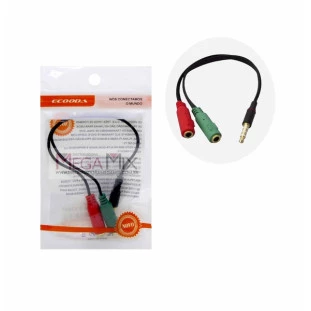 Cabo Adaptador P3 Macho + 2 Jack P2 Fêmea EX2847 - Ecooda