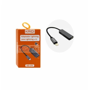 Adaptador de Iphone para P2 + Carregador KD-211 - Kaidi