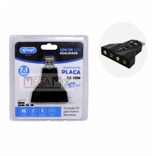 Adaptador para Placa de Som USB 2.0 HB-T65 - Knup