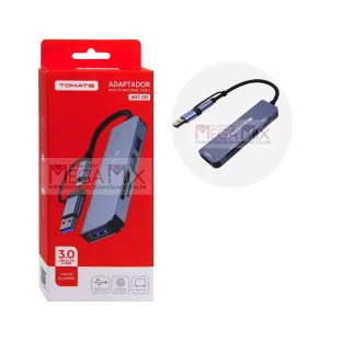 Adaptador Tipo C + USB 5 em 2 para USB/SD/TF MST-013 - Tomate