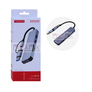 Adaptador Tipo C + USB 5 em 2 para USB/SD/TF MST-013 - Tomate