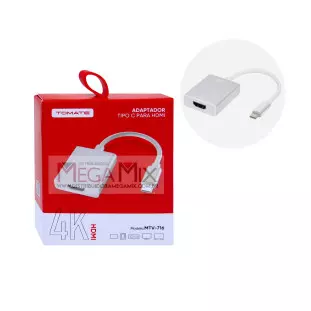 Cabo Conversor Tipo C para HDMI MTV-716 - Tomate