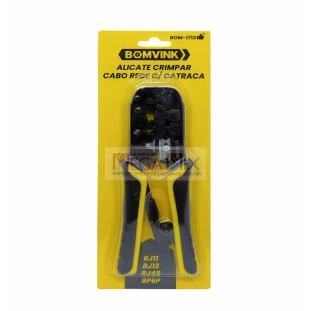 Alicate de Crimpar com Catraca para RJ11 RJ12 RJ45-8P6P BOM-1713 - Bomvink