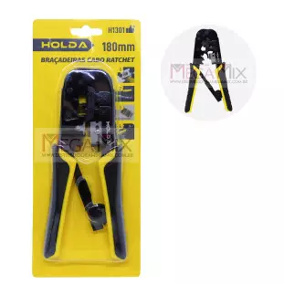 Alicate de Crimpar com Catraca para RJ11 RJ12 RJ45-8P6P H1301 - Holda