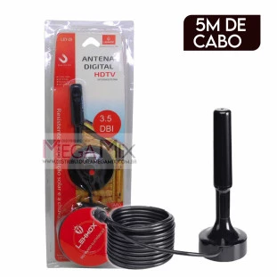 Antena Digital HD Interna e Externa 3.5dBi LEY-29 - Lehmox