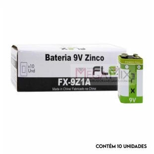 Bateria 9V Zinco c/10 unidades FX-9Z1A - Flex