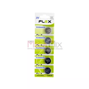 Bateria Lithium 3v - Cartela 5 Unidades FX-2025-3V Flex