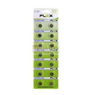 Bateria Lithium 1.5V - Cartela 14 Unidades LR41- Flex