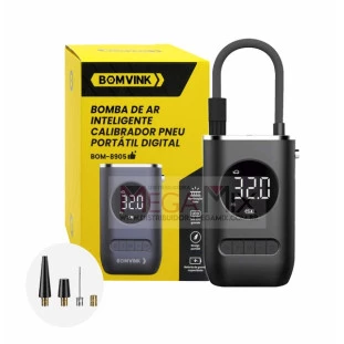 Bomba de Ar e Calibrador de Pneu Digital sem Fio 50W BOM-8905 - Bomvink