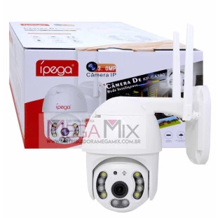 Câmera de Segurança Inteligente IP Dupla com 2 Antenas KP-CA180 - Ípega