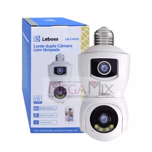 Câmera Lâmpada IP Lente Dupla Panorâmica LB-CA254 - Leboss