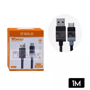 Cabo de Dados USB + Tipo C 30W 1M CB10-3 - A'Gold