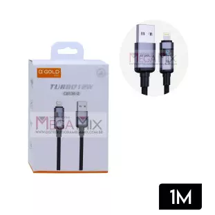 Cabo de Dados USB + Iphone com Visor 12W 1M CB138-2 - A'Gold