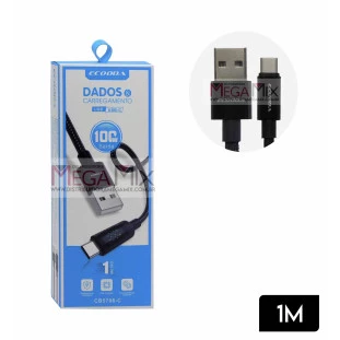 Cabo de Dados USB + Tipo C com Visor 100W 1M CB5708-C - Ecooda