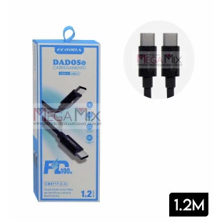 Cabo de Dados Tipo C + Tipo C 100W 1.2M CB5717-C-C - Ecooda