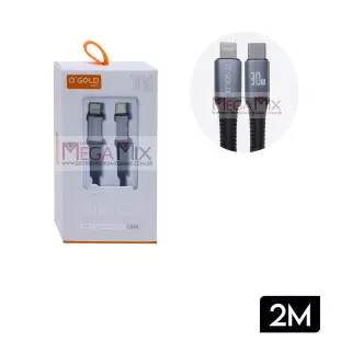 Cabo de Dados USB-C + Iphone 30W 2M CB68 - A'Gold