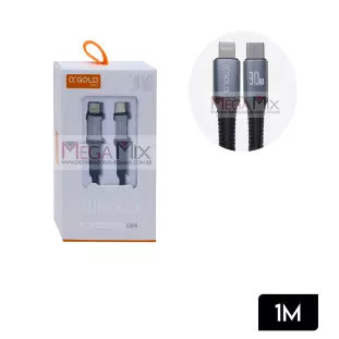 Cabo de Dados USB-C + Iphone 30W 2M CB68 - A'Gold