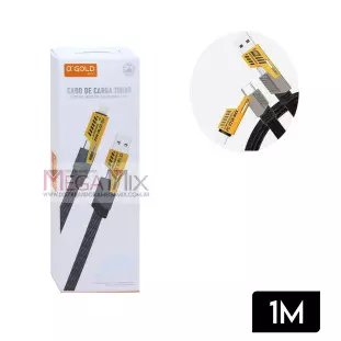 Cabo de Dados 4 em 1 Tipo C/USB + Iphone/Tipo C 65W 1M CB-74 - A'Gold