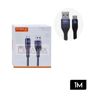 Cabo de Dados USB + Tipo-C 20W 1M CB98-3 - A'Gold
