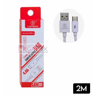 Cabo de Dados USB + Tipo C 4.8A 2M KA-313-TYPE-C - Kapbom